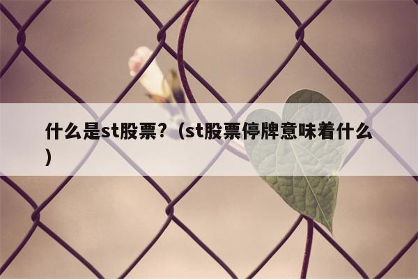 什么是st股票?（st股票停牌意味着什么）