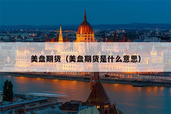 美盘期货（美盘期货是什么意思）