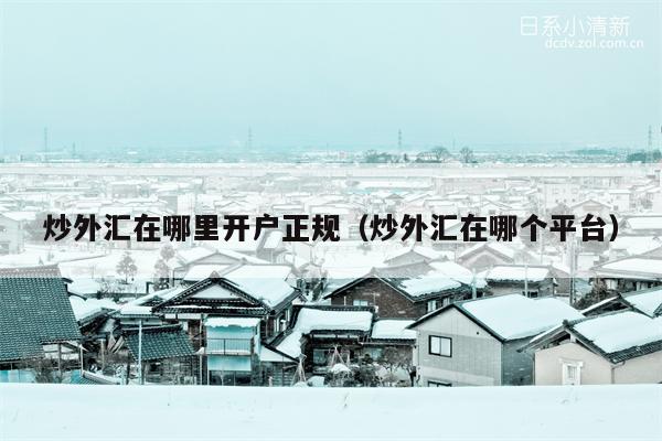 炒外汇在哪里开户正规（炒外汇在哪个平台）