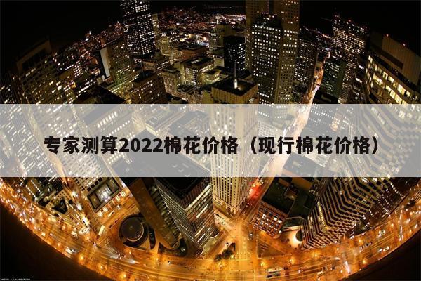 专家测算2022棉花价格（现行棉花价格）