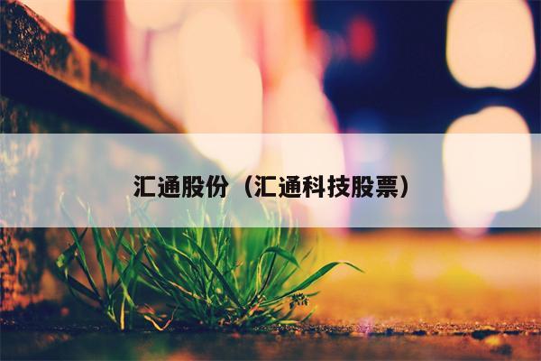 汇通股份（汇通科技股票）