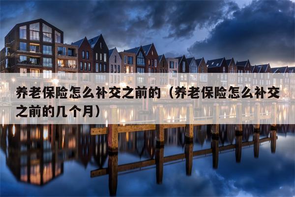 养老保险怎么补交之前的（养老保险怎么补交之前的几个月）