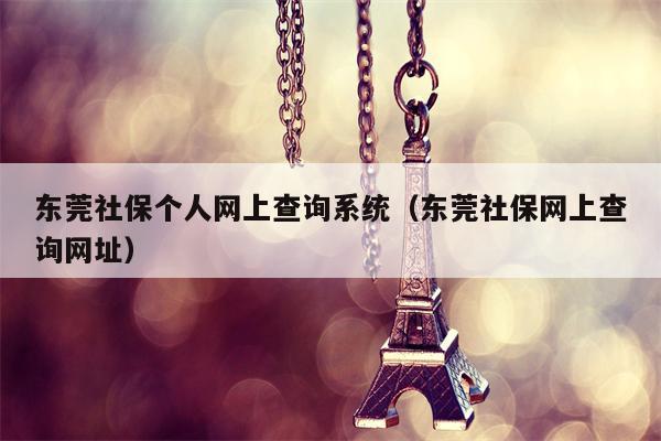 东莞社保个人网上查询系统（东莞社保网上查询网址）