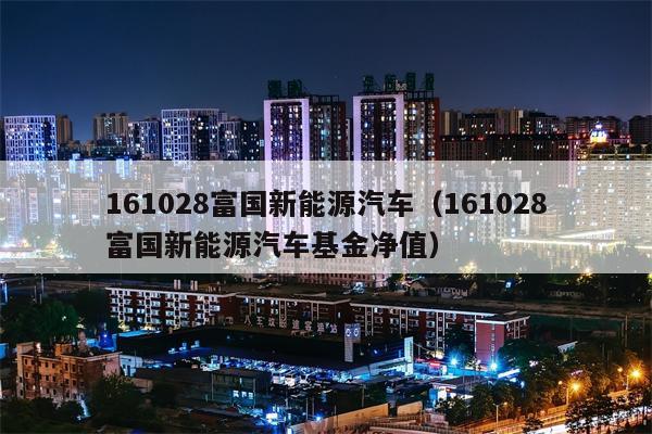 161028富国新能源汽车（161028富国新能源汽车基金净值）