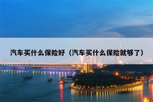 汽车买什么保险好（汽车买什么保险就够了）