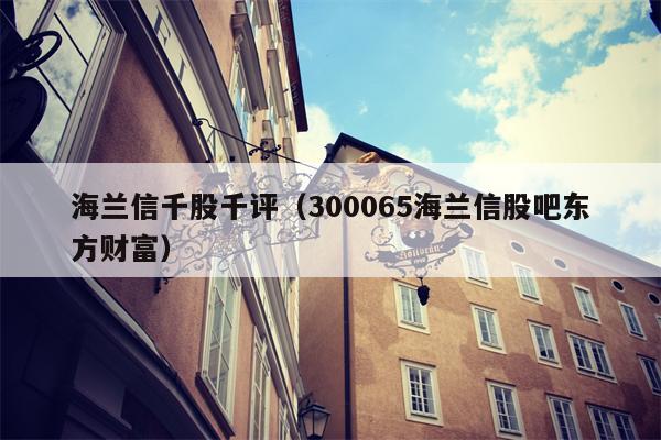 海兰信千股千评（300065海兰信股吧东方财富）