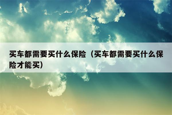 买车都需要买什么保险（买车都需要买什么保险才能买）