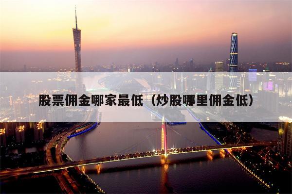 股票佣金哪家最低（炒股哪里佣金低）