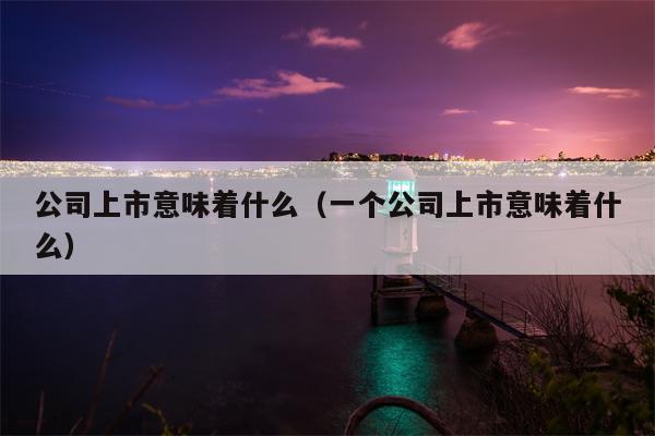公司上市意味着什么（一个公司上市意味着什么）