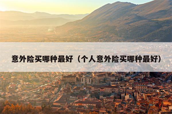 意外险买哪种最好（个人意外险买哪种最好）