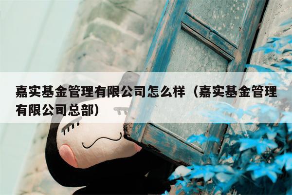 嘉实基金管理有限公司怎么样（嘉实基金管理有限公司总部）
