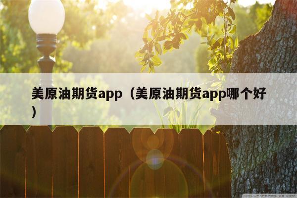 美原油期货app（美原油期货app哪个好）