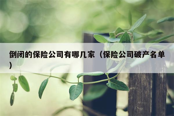 倒闭的保险公司有哪几家（保险公司破产名单）
