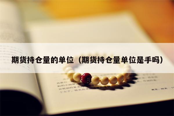 期货持仓量的单位（期货持仓量单位是手吗）