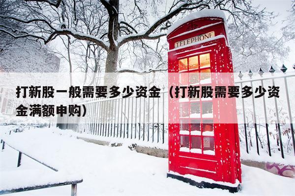 打新股一般需要多少资金（打新股需要多少资金满额申购）