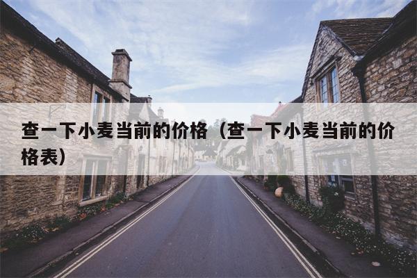 查一下小麦当前的价格（查一下小麦当前的价格表）