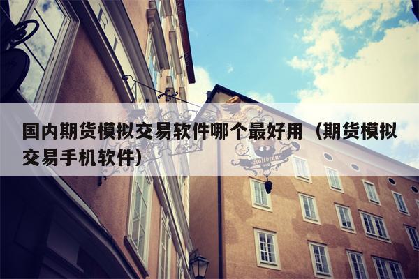 国内期货模拟交易软件哪个最好用（期货模拟交易手机软件）