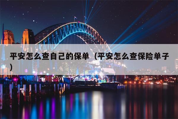 平安怎么查自己的保单（平安怎么查保险单子）