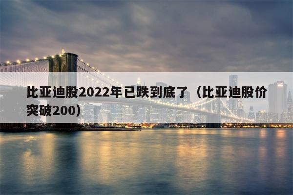 比亚迪股2022年已跌到底了（比亚迪股价突破200）