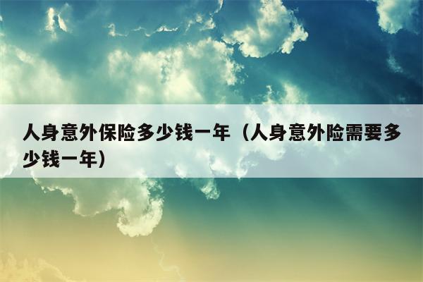 人身意外保险多少钱一年（人身意外险需要多少钱一年）