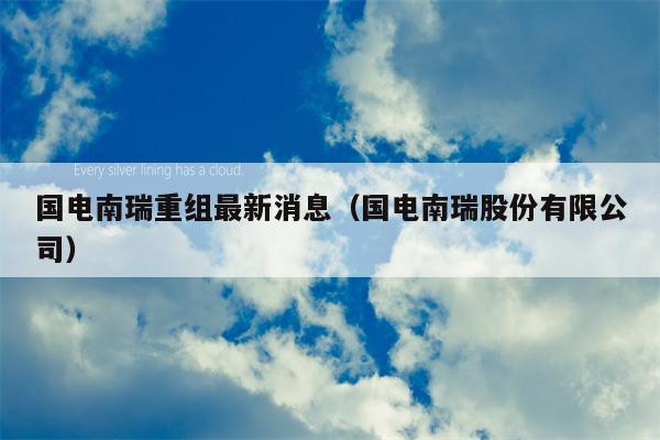 国电南瑞重组最新消息（国电南瑞股份有限公司）