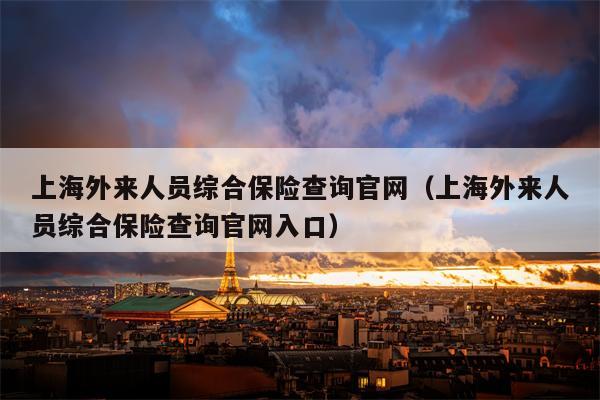 上海外来人员综合保险查询官网（上海外来人员综合保险查询官网入口）