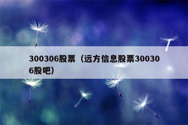 300306股票（远方信息股票300306股吧）
