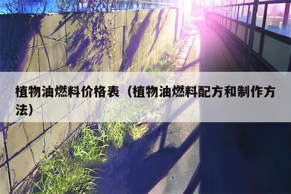 植物油燃料价格表（植物油燃料配方和制作方法）