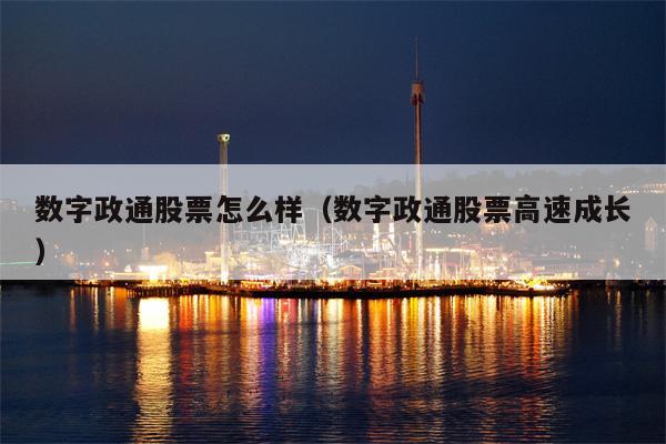 数字政通股票怎么样（数字政通股票高速成长）