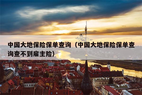 中国大地保险保单查询（中国大地保险保单查询查不到雇主险）