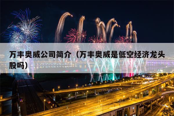 万丰奥威公司简介（万丰奥威是低空经济龙头股吗）