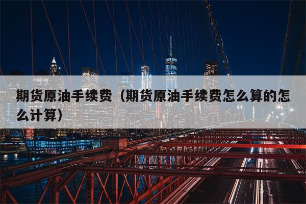 期货原油手续费（期货原油手续费怎么算的怎么计算）