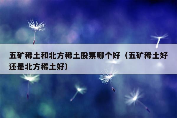 五矿稀土和北方稀土股票哪个好（五矿稀土好还是北方稀土好）
