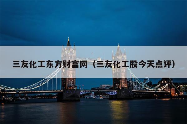 三友化工东方财富网（三友化工股今天点评）