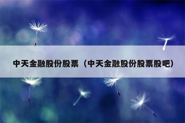 中天金融股份股票（中天金融股份股票股吧）