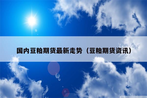 国内豆粕期货最新走势（豆粕期货资讯）