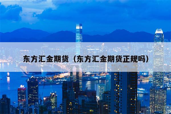 东方汇金期货（东方汇金期货正规吗）