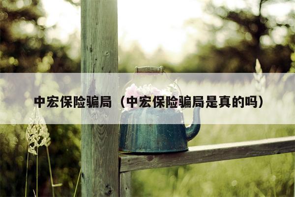 中宏保险骗局（中宏保险骗局是真的吗）