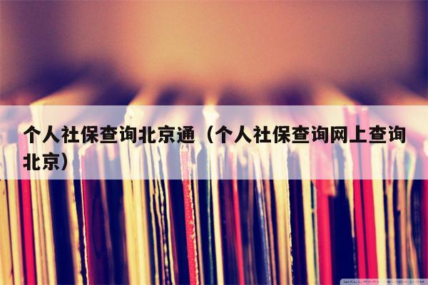 个人社保查询北京通（个人社保查询网上查询北京）