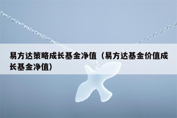 易方达策略成长基金净值（易方达基金价值成长基金净值）