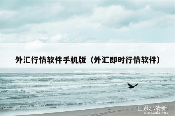 外汇行情软件手机版（外汇即时行情软件）