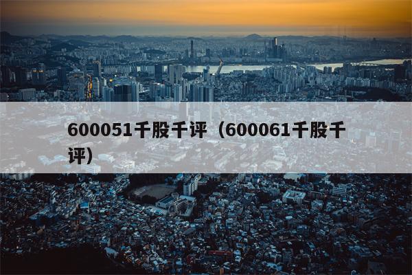 600051千股千评（600061千股千评）