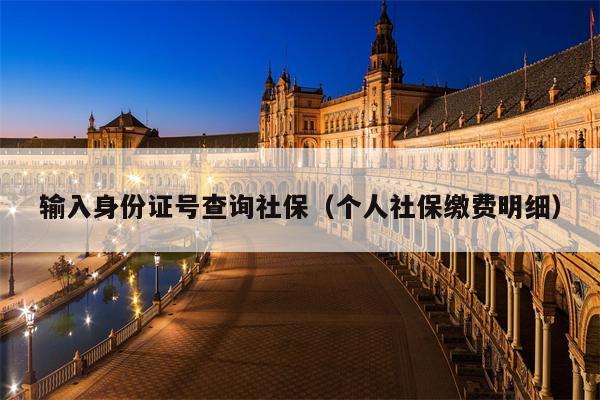 输入身份证号查询社保（个人社保缴费明细）