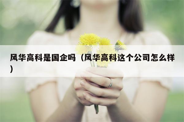 风华高科是国企吗（风华高科这个公司怎么样）