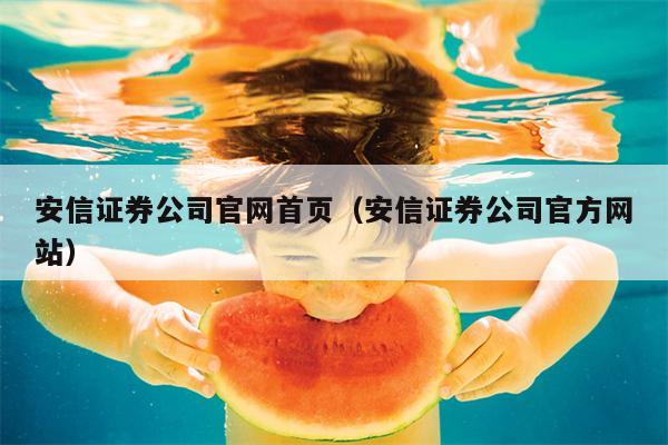 安信证券公司官网首页（安信证券公司官方网站）