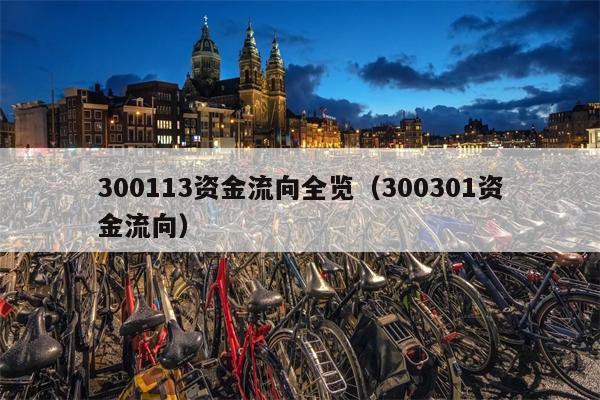 300113资金流向全览（300301资金流向）