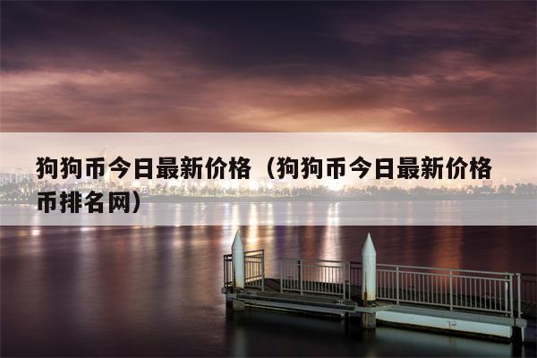 狗狗币今日最新价格（狗狗币今日最新价格 币排名网）