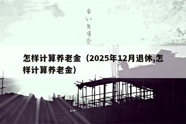 怎样计算养老金（2025年12月退休,怎样计算养老金）