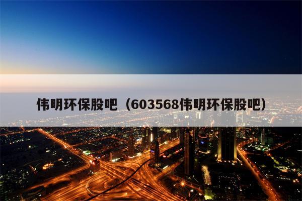 伟明环保股吧（603568伟明环保股吧）