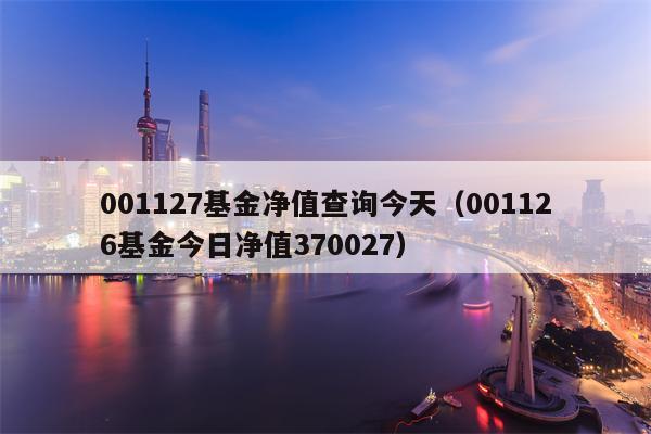 001127基金净值查询今天（001126基金今日净值370027）